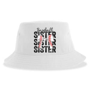 Baseball Sister Funny Baseball Life Softball Life Girl Women Sustainable Bucket Hat