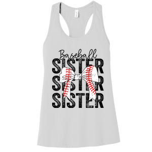 Baseball Sister Funny Baseball Life Softball Life Girl Women Women's Racerback Tank