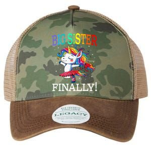 Big Sister Finally Unicorn New Born Gift For Girl Legacy Tie Dye Trucker Hat