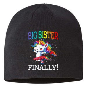 Big Sister Finally Unicorn New Born Gift For Girl Sustainable Beanie