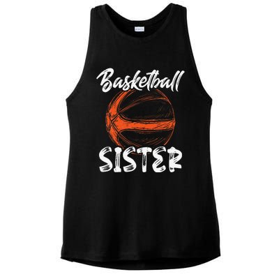 Basketball Sister  Family Matching Basketball Ballers Ladies PosiCharge Tri-Blend Wicking Tank