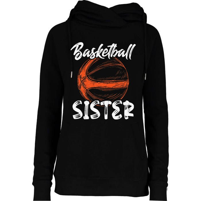 Basketball Sister  Family Matching Basketball Ballers Womens Funnel Neck Pullover Hood