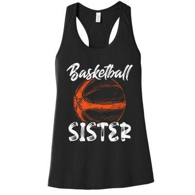 Basketball Sister  Family Matching Basketball Ballers Women's Racerback Tank