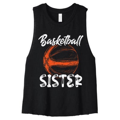 Basketball Sister  Family Matching Basketball Ballers Women's Racerback Cropped Tank