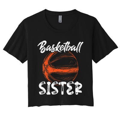 Basketball Sister  Family Matching Basketball Ballers Women's Crop Top Tee