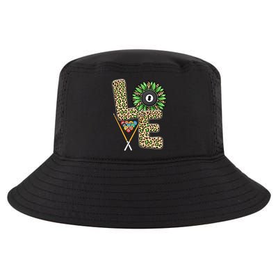 Billiards Shirts Funny, Love Billiards Snooker Pool Leopard Sunflower Sports Cool Comfort Performance Bucket Hat