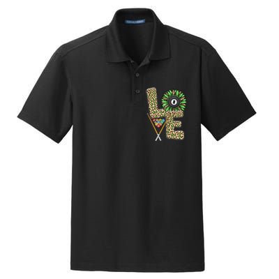 Billiards Shirts Funny, Love Billiards Snooker Pool Leopard Sunflower Sports Dry Zone Grid Polo