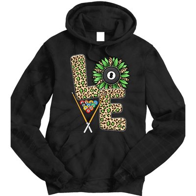 Billiards Shirts Funny, Love Billiards Snooker Pool Leopard Sunflower Sports Tie Dye Hoodie