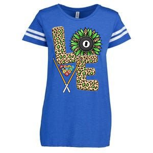 Billiards Shirts Funny, Love Billiards Snooker Pool Leopard Sunflower Sports Enza Ladies Jersey Football T-Shirt