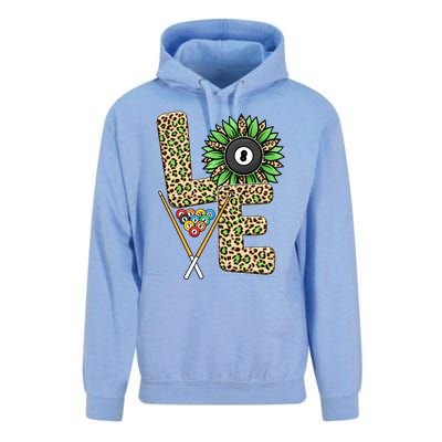 Billiards Shirts Funny, Love Billiards Snooker Pool Leopard Sunflower Sports Unisex Surf Hoodie