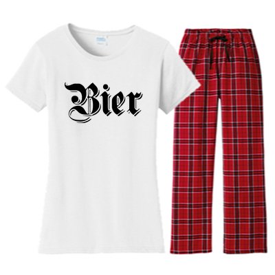 Bier Shirts Funny German Beer For Oktoberfest Women's Flannel Pajama Set