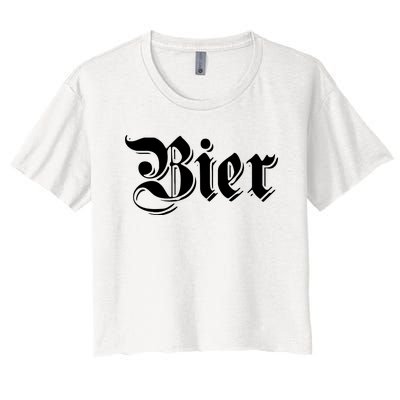 Bier Shirts Funny German Beer For Oktoberfest Women's Crop Top Tee