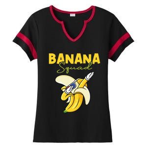 Banana Squad Funny Dabbing Banana Food & Dab Ladies Halftime Notch Neck Tee