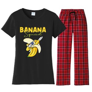 Banana Squad Funny Dabbing Banana Food & Dab Women's Flannel Pajama Set