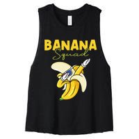 Banana Squad Funny Dabbing Banana Food & Dab Women's Racerback Cropped Tank