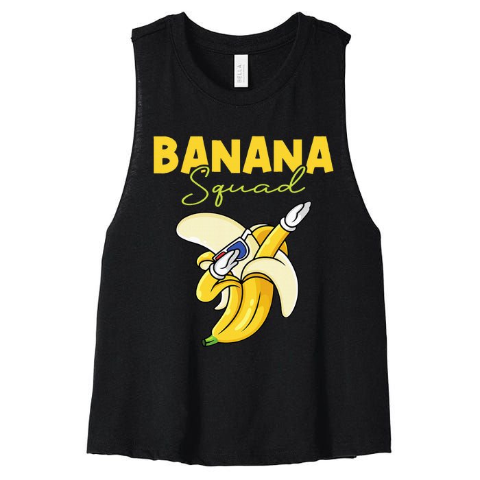 Banana Squad Funny Dabbing Banana Food & Dab Women's Racerback Cropped Tank