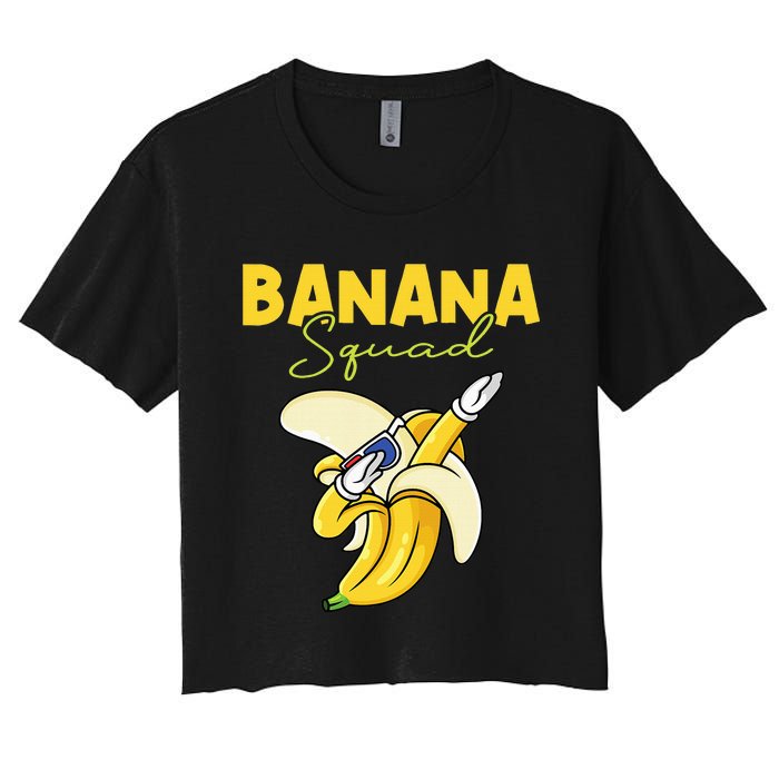 Banana Squad Funny Dabbing Banana Food & Dab Women's Crop Top Tee