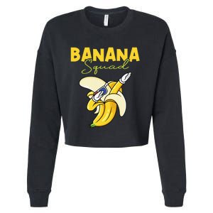 Banana Squad Funny Dabbing Banana Food & Dab Cropped Pullover Crew