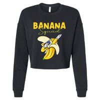 Banana Squad Funny Dabbing Banana Food & Dab Cropped Pullover Crew