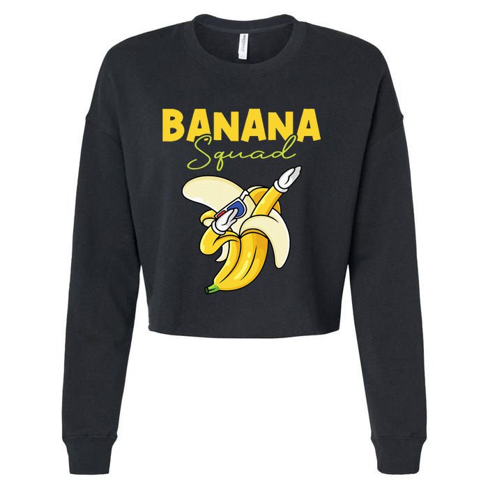 Banana Squad Funny Dabbing Banana Food & Dab Cropped Pullover Crew