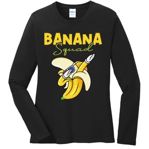 Banana Squad Funny Dabbing Banana Food & Dab Ladies Long Sleeve Shirt