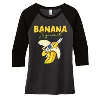 Banana Squad Funny Dabbing Banana Food & Dab Women's Tri-Blend 3/4-Sleeve Raglan Shirt