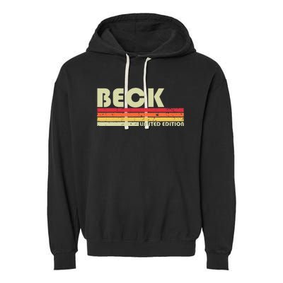 Beck Surname Funny Garment-Dyed Fleece Hoodie