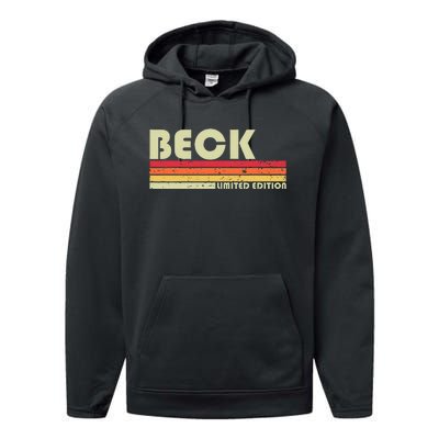 Beck Surname Funny Performance Fleece Hoodie