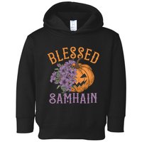 Blessed Samhain Flower Floral Halloween Pumpkin Head Toddler Hoodie