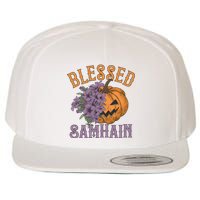 Blessed Samhain Flower Floral Halloween Pumpkin Head Wool Snapback Cap