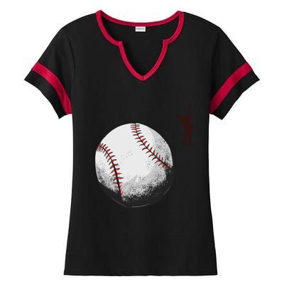 Baseball Softball Fan Batter Pitcher Catcher Trainer Gift Ladies Halftime Notch Neck Tee