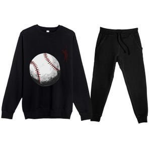 Baseball Softball Fan Batter Pitcher Catcher Trainer Gift Premium Crewneck Sweatsuit Set