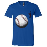 Baseball Softball Fan Batter Pitcher Catcher Trainer Gift V-Neck T-Shirt