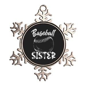 Baseball Sister For  Family Matching Players Team Metallic Star Ornament