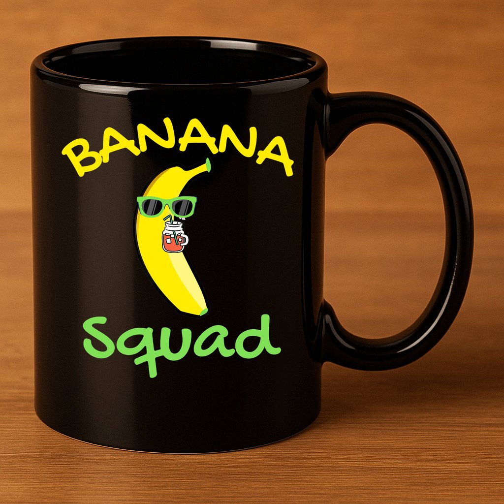 Banana Squad Food Summer Vacation Matching Fruit Lover Party 11oz C Handle Ceramic Mug