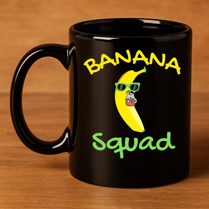 Banana Squad Food Summer Vacation Matching Fruit Lover Party 11oz C Handle Ceramic Mug