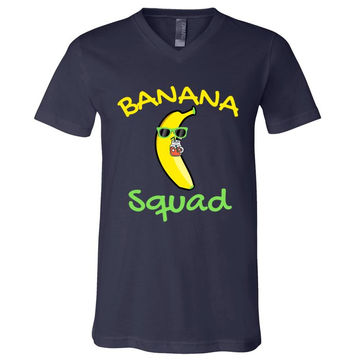 Banana Squad Food Summer Vacation Matching Fruit Lover Party V-Neck T-Shirt