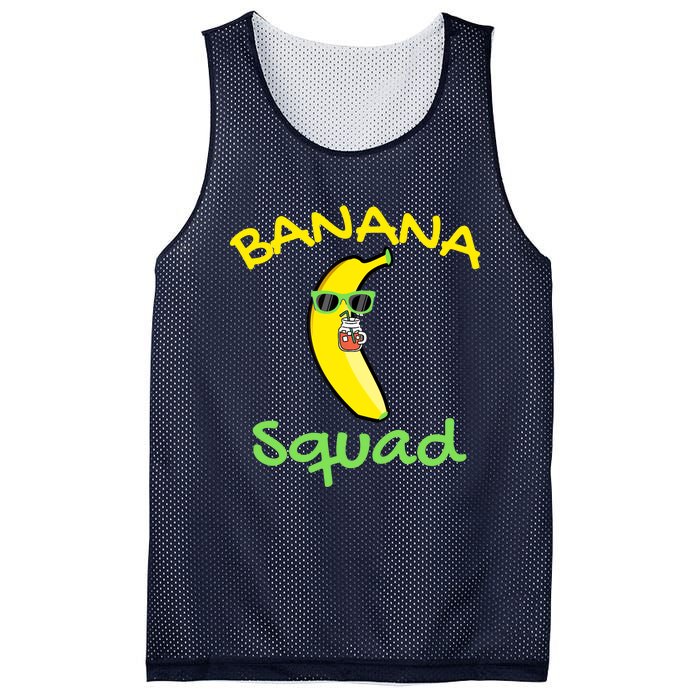 Banana Squad Food Summer Vacation Matching Fruit Lover Party Mesh Reversible Basketball Jersey Tank