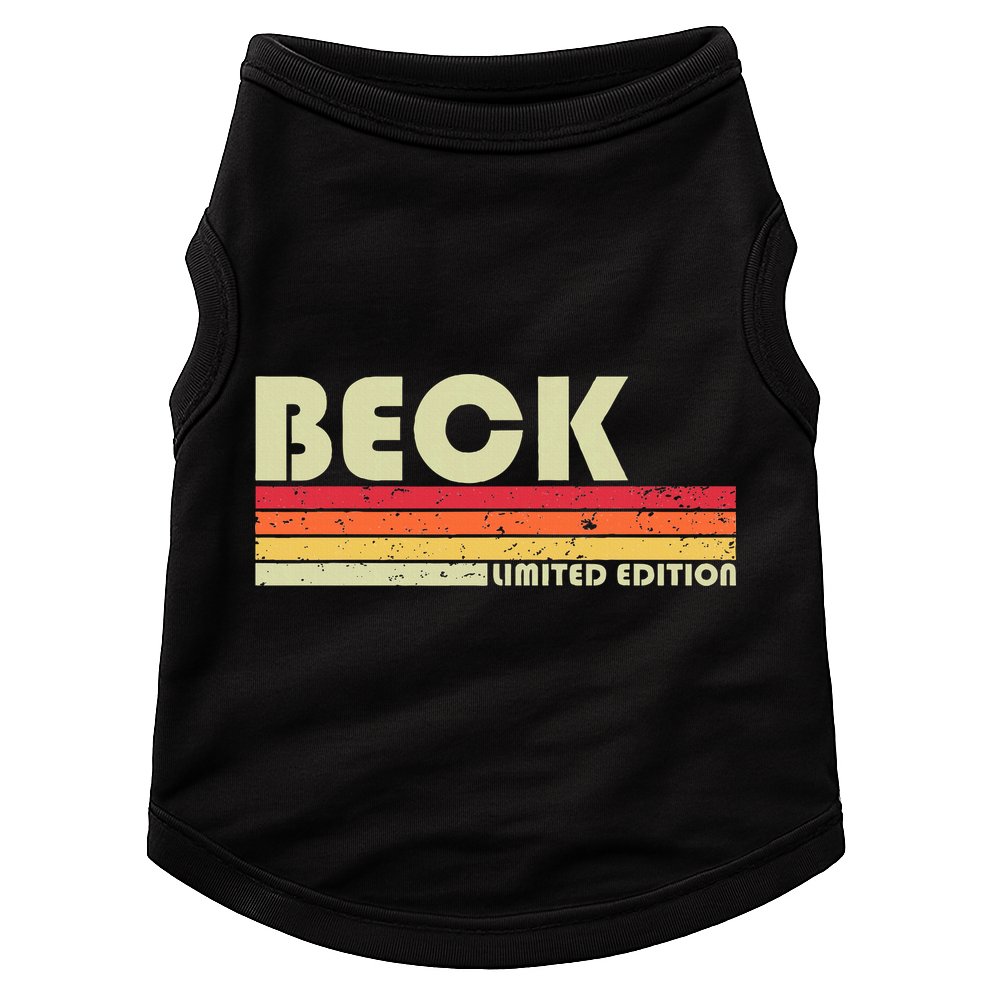 Beck Surname Funny Retro Vintage 80s 90s Birthday Reunion Doggie Tank
