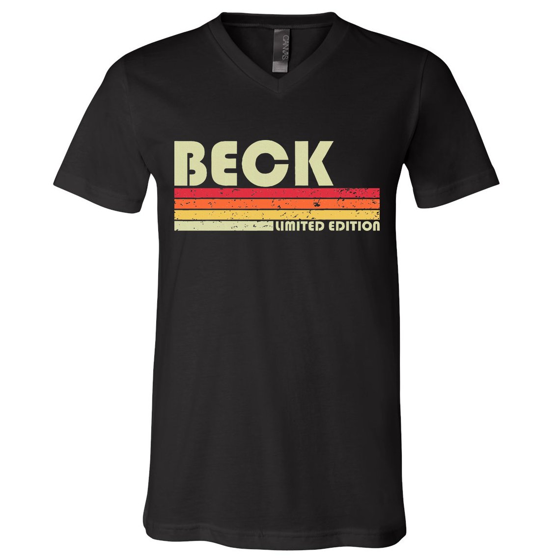 Beck Surname Funny Retro Vintage 80s 90s Birthday Reunion V-Neck T-Shirt