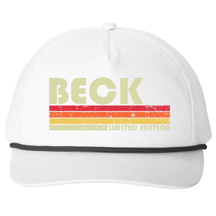 Beck Surname Funny Retro Vintage 80s 90s Birthday Reunion Snapback Five-Panel Rope Hat