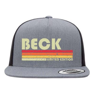 Beck Surname Funny Retro Vintage 80s 90s Birthday Reunion Flat Bill Trucker Hat