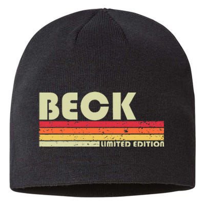 Beck Surname Funny Retro Vintage 80s 90s Birthday Reunion Sustainable Beanie