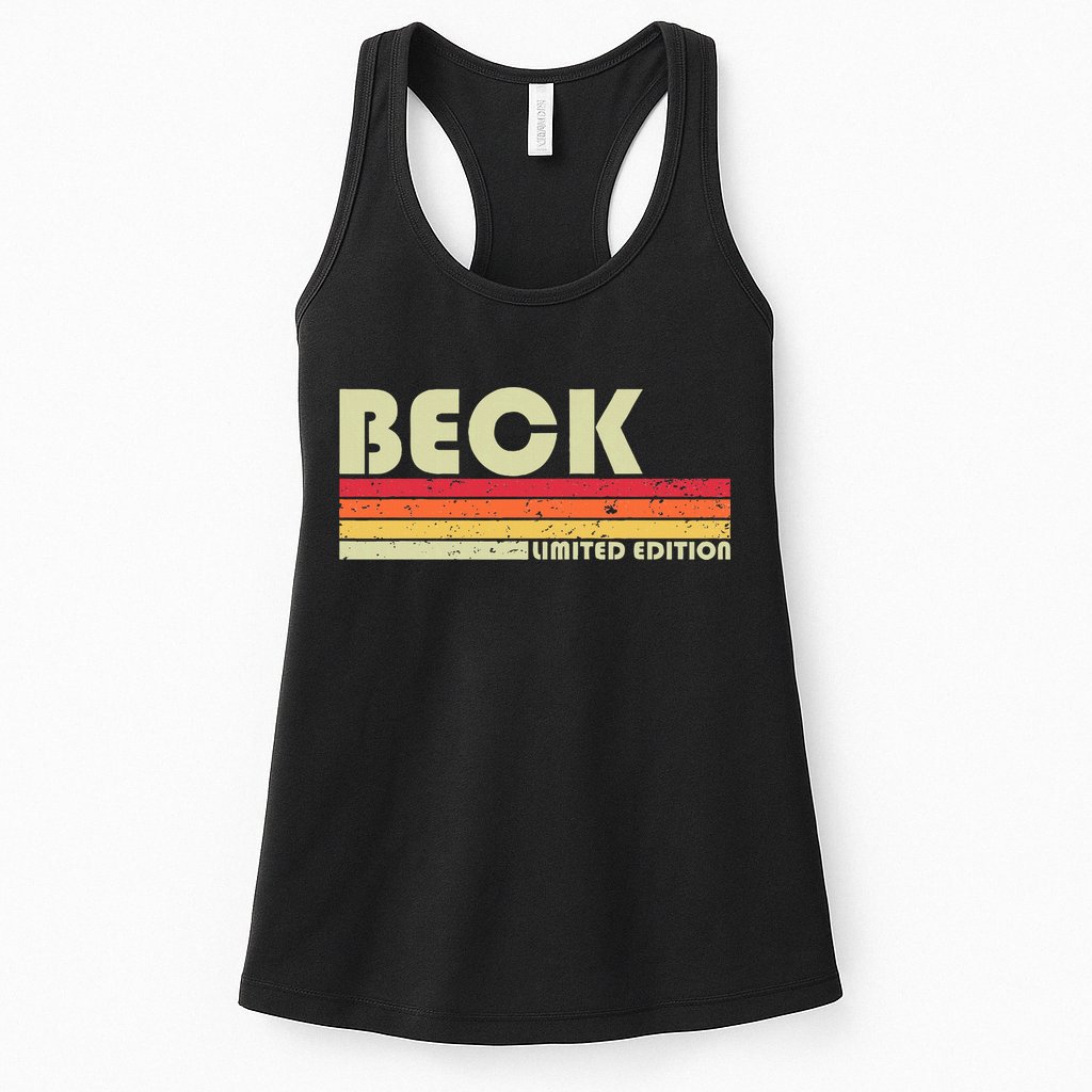 Beck Surname Funny Retro Vintage 80s 90s Birthday Reunion Womens Tank Top