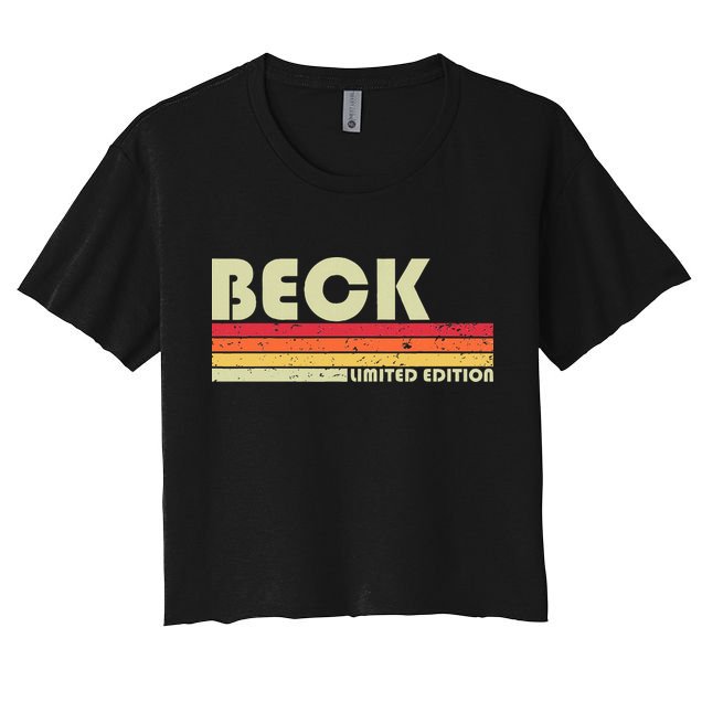 Beck Surname Funny Retro Vintage 80s 90s Birthday Reunion Crop Top