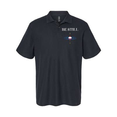 Be Still Fishing Meditational Psalms 46 Inspiration Softstyle Adult Sport Polo