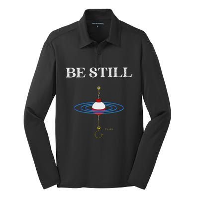 Be Still Fishing Meditational Psalms 46 Inspiration Silk Touch Performance Long Sleeve Polo