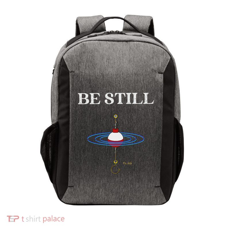 Be Still Fishing Meditational Psalms 46 Inspiration Vector Backpack
