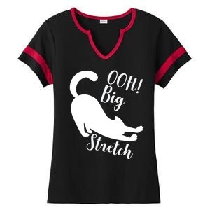 Big Stretch Funny Cat Lover Ladies Halftime Notch Neck Tee