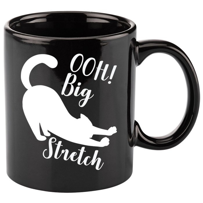 Big Stretch Funny Cat Lover 11oz C Handle Ceramic Mug
